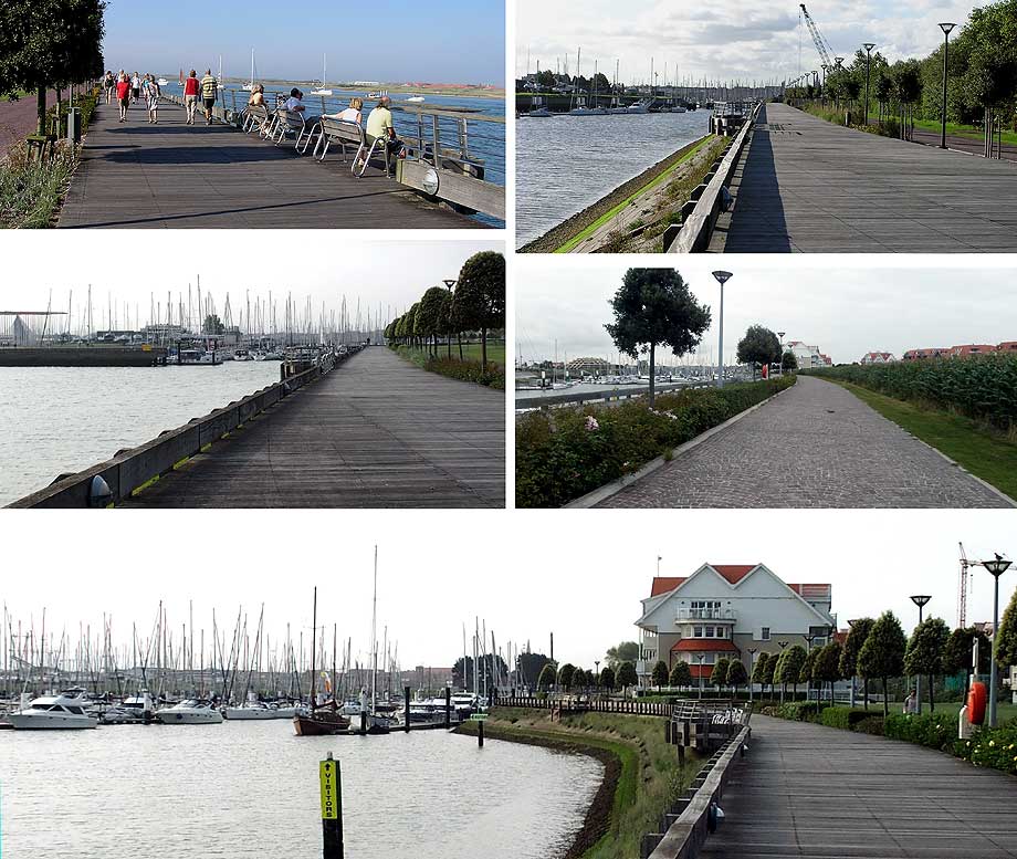 collage vernieuwde wandel- fietsweg aan de K.Y.C.N.